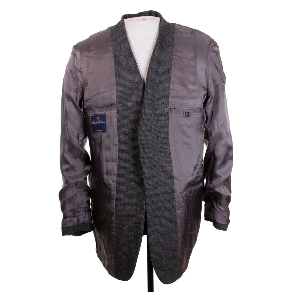 Brooks Brothers Mens 39R Gray Wool Sport Coat 2 Button - Picture 7 of 9